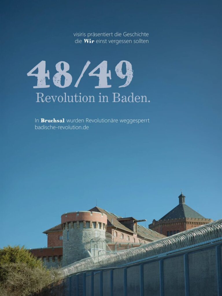 Für einen Tag hinter Gittern Wir durften für unseren Film in der Justizvollzugsanstalt Bruchsal drehen - und dieser Ort hat einen echten Bezug zu unserer Geschichte. Das Bruchsaler Männerzuchthaus wurde 1848 fertiggestellt, im selben Jahr, in dem die Badische Revolution begann. Es galt damals als...